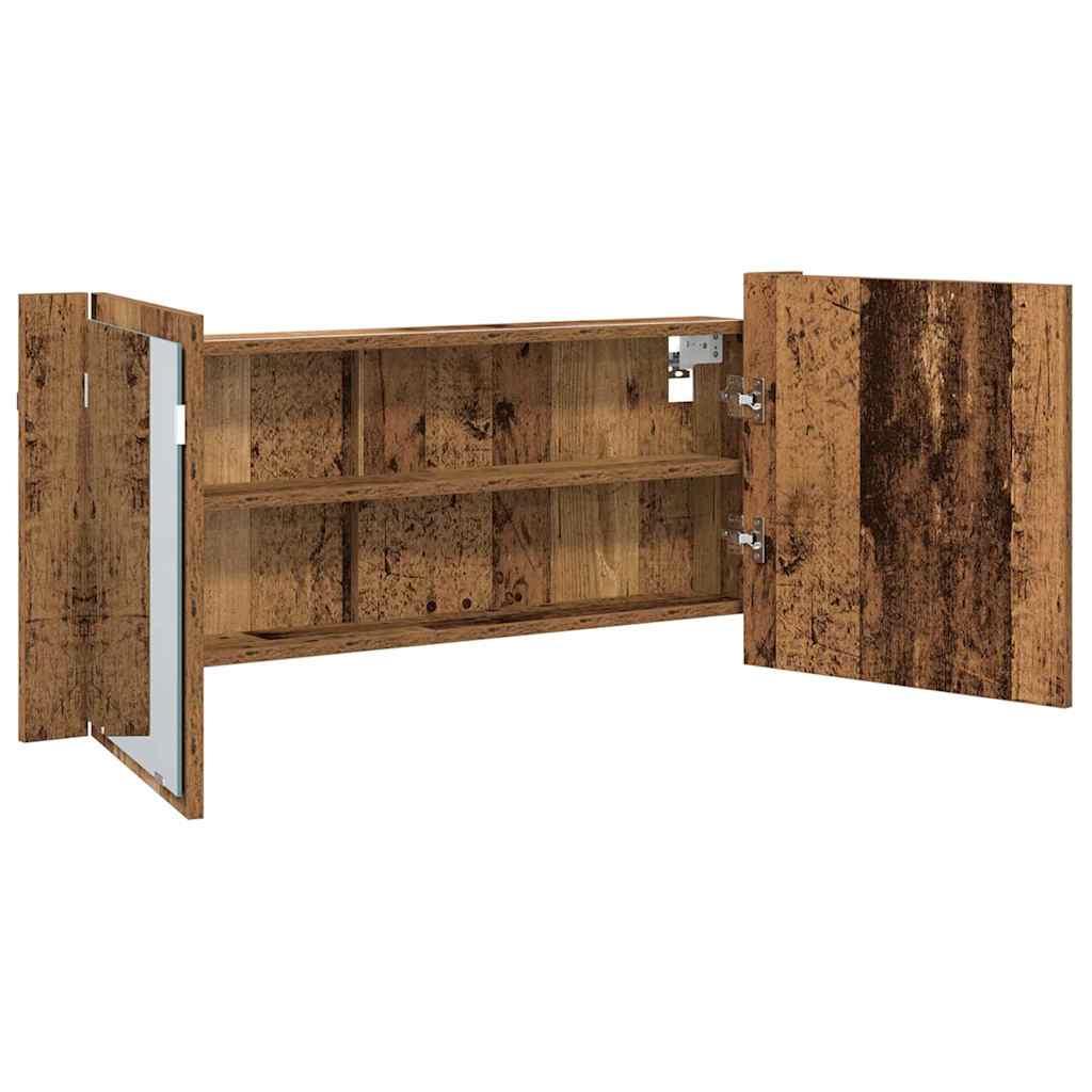 Espejo LED Cabinet con estante Madera vieja 100 x 12 x 45 cm