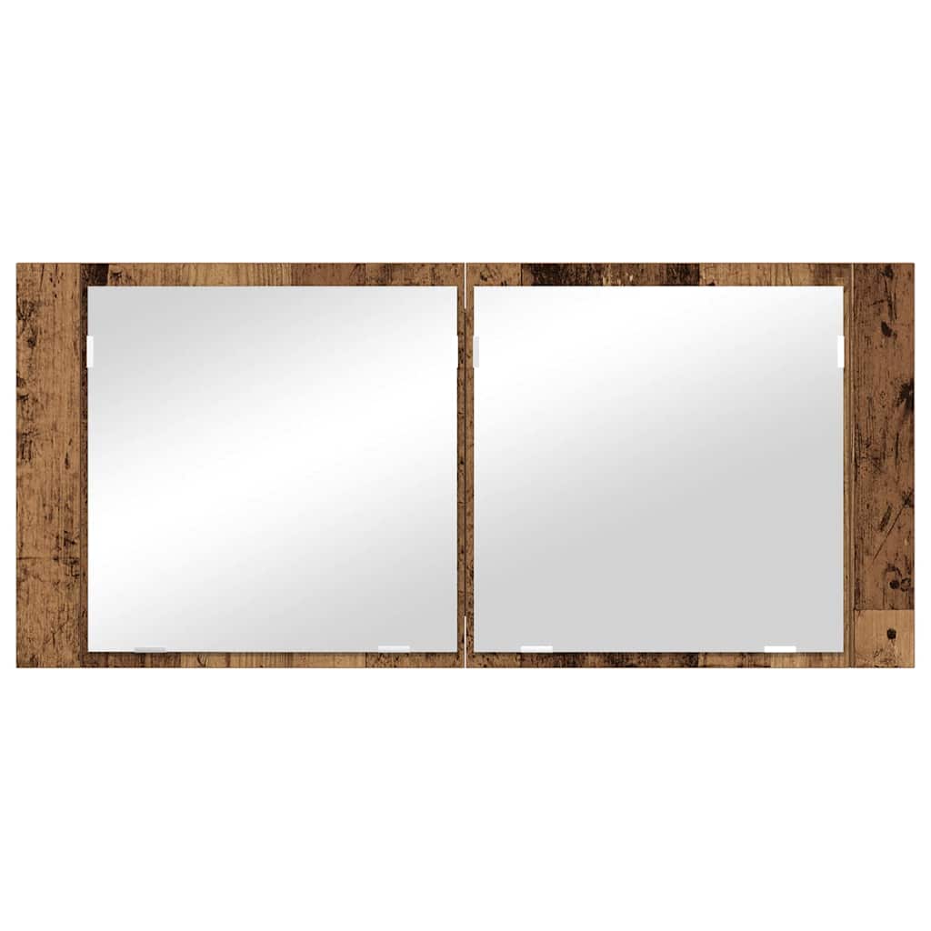 Espejo LED Cabinet con estante Madera vieja 100 x 12 x 45 cm