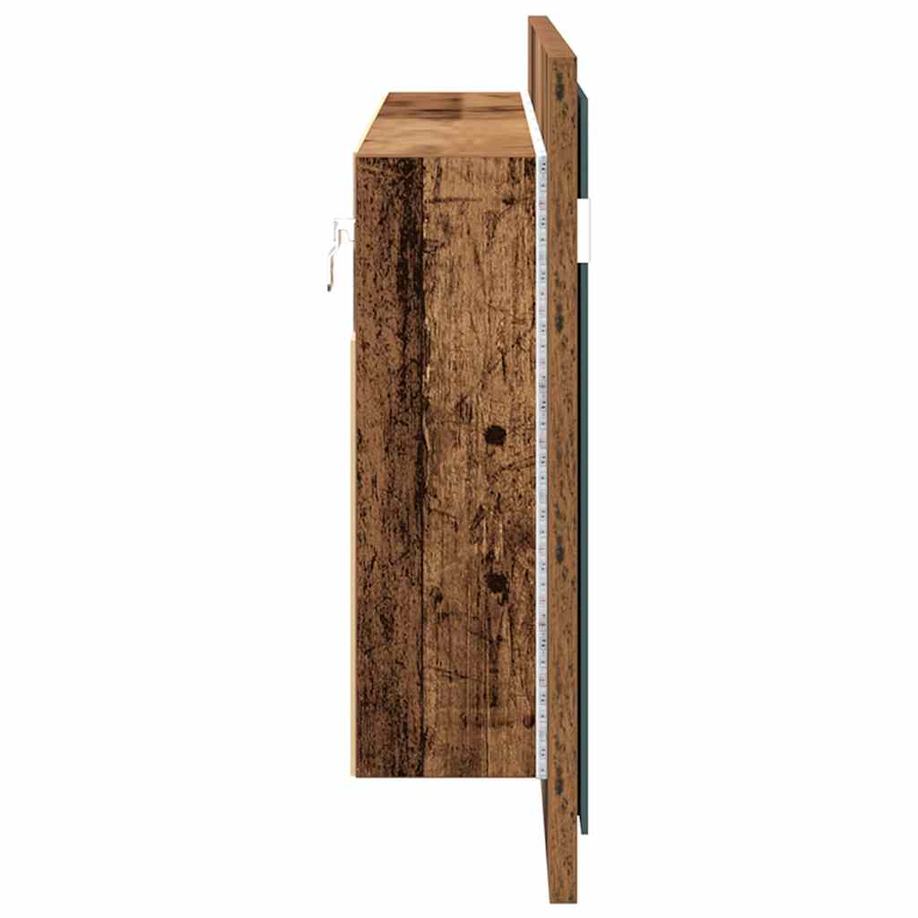 Espejo LED Cabinet con estante Madera vieja 100 x 12 x 45 cm