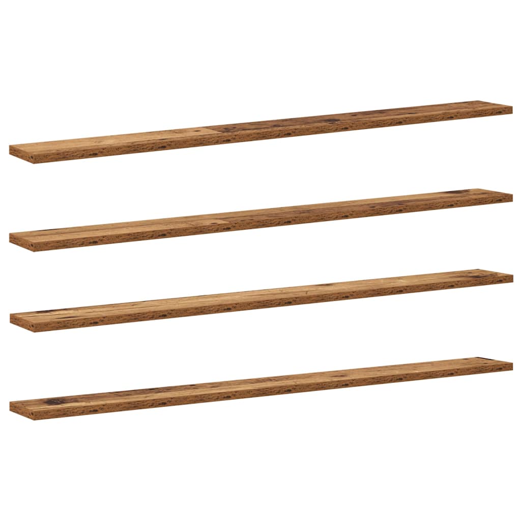 Tablero de Estantería 4 pcs Marrón 100 x 10 x 1,5 cm