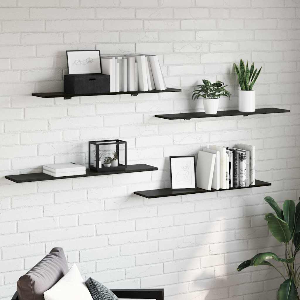 Tablero de Estantería 4 pcs Marrón 100 x 10 x 1,5 cm