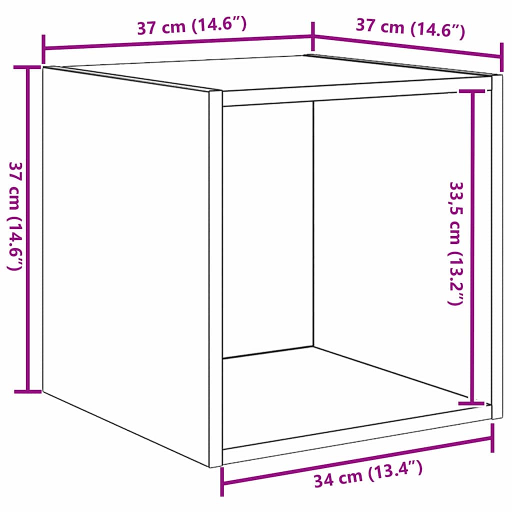 Armario de Pared 2 pcs Roble artesanal 37 x 37 x 37 cm