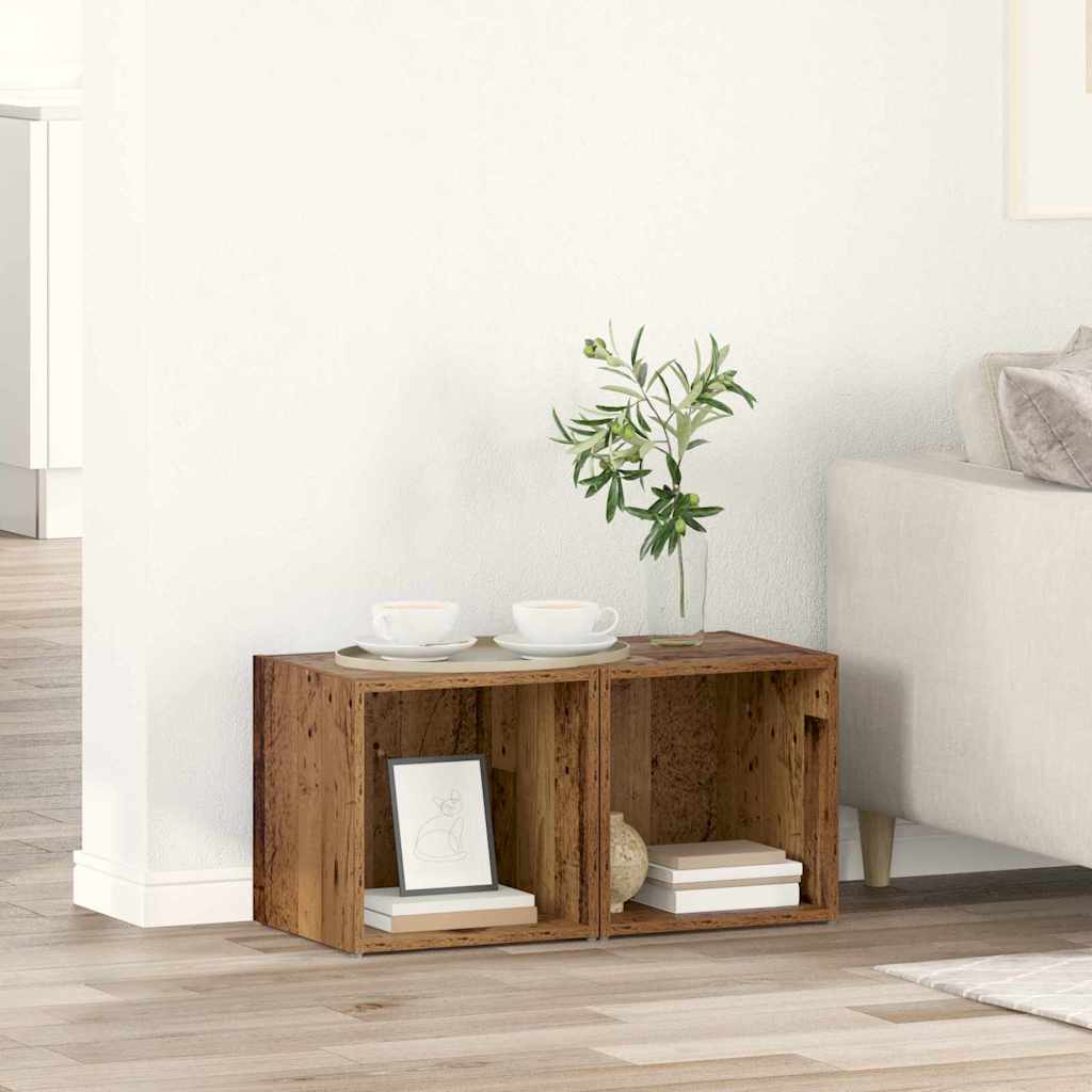 Conjunto de mueble de TV 2 pcs 37 x 35 x 37,5 cm Negro