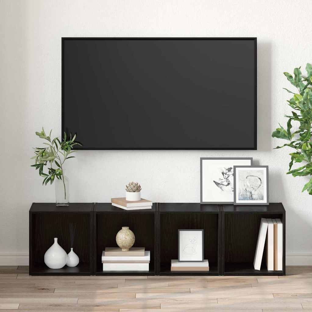 Conjunto de mueble de TV 2 pcs 37 x 35 x 37,5 cm Negro