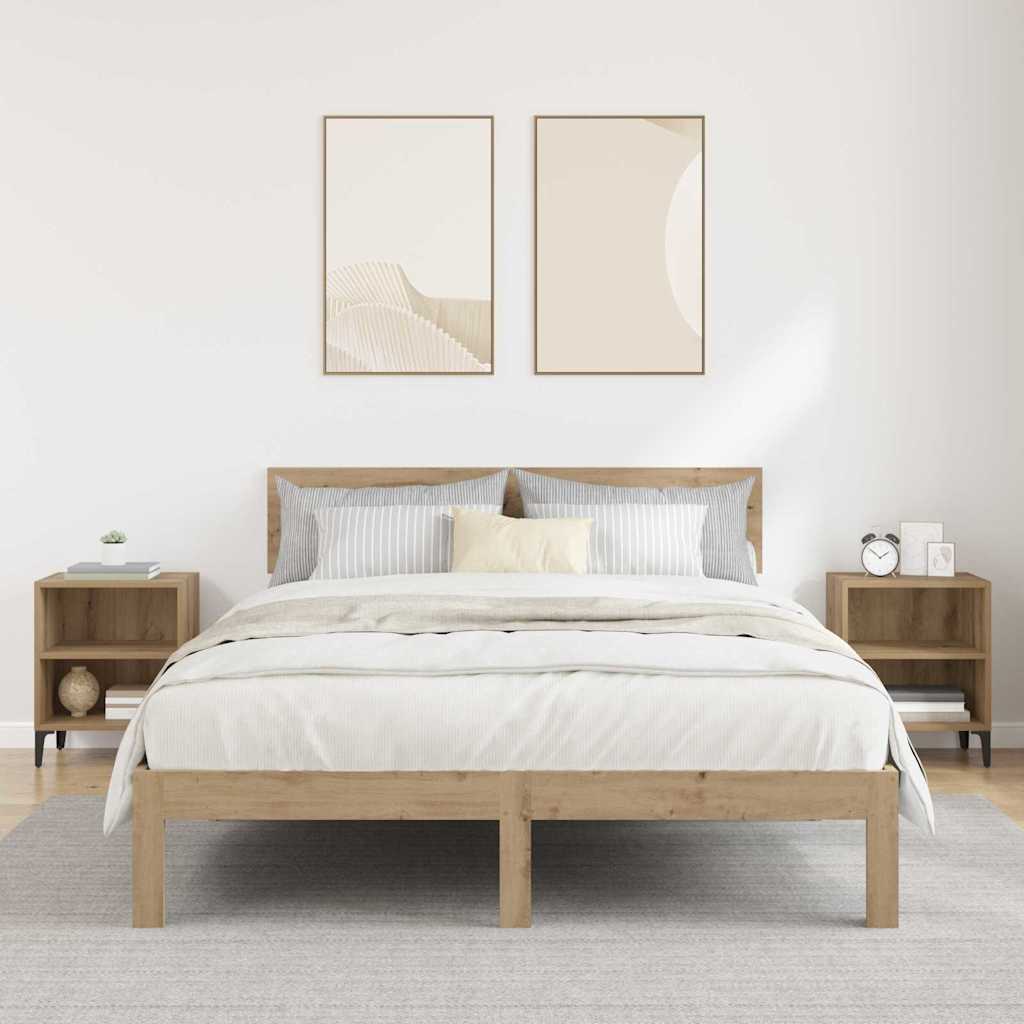 Armario de Noche 2 pcs Roble artesanal 40 x 30 x 50 cm