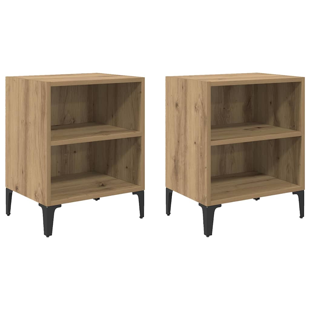 Armario de Noche 2 pcs Roble artesanal 40 x 30 x 50 cm