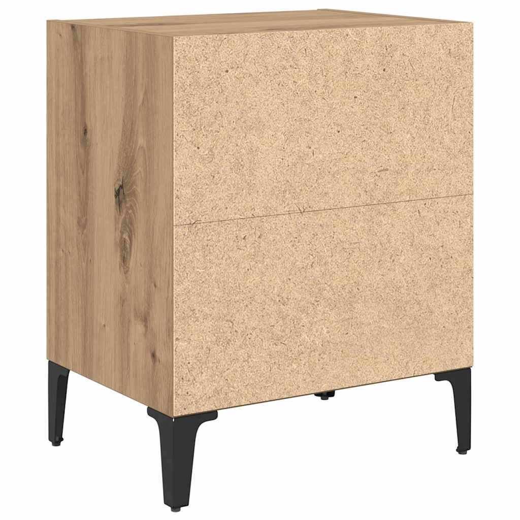 Armario de Noche 2 pcs Roble artesanal 40 x 30 x 50 cm