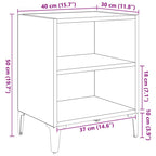 Armario de Noche 2 pcs Roble artesanal 40 x 30 x 50 cm