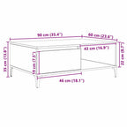 Mesa de Café Madera vieja 90 x 60 x 35 cm Madera contrachapada