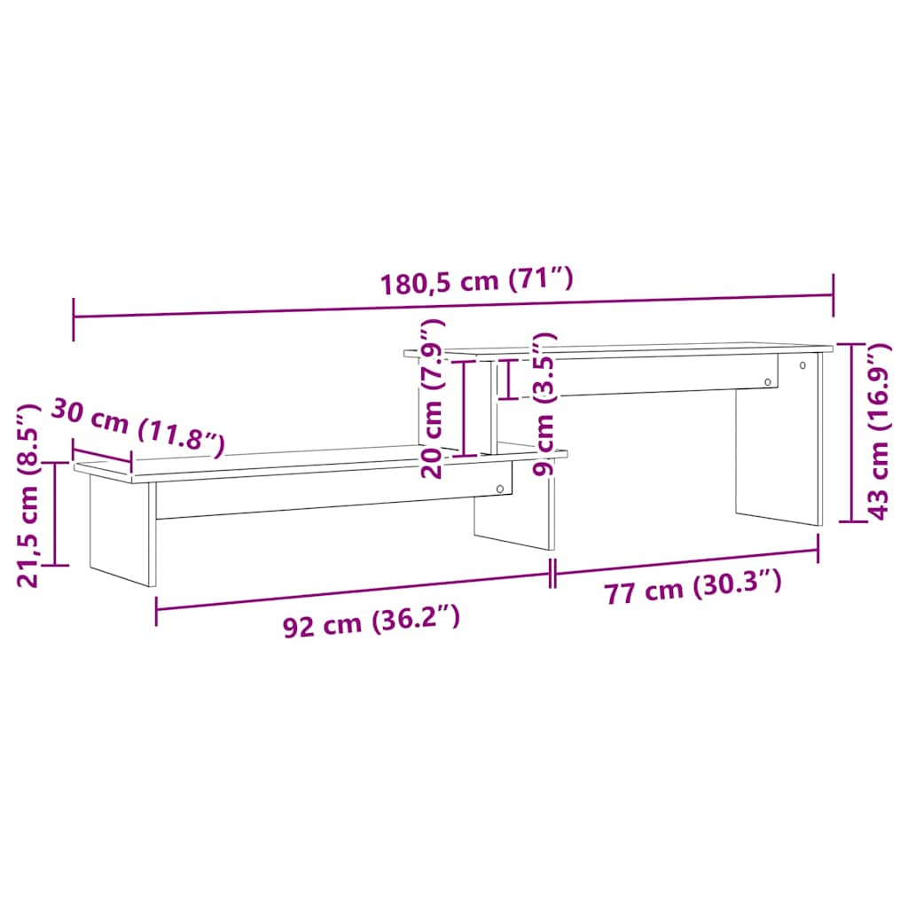 Conjunto de mueble de TV Madera Vieja 180 x 30 x 43 cm