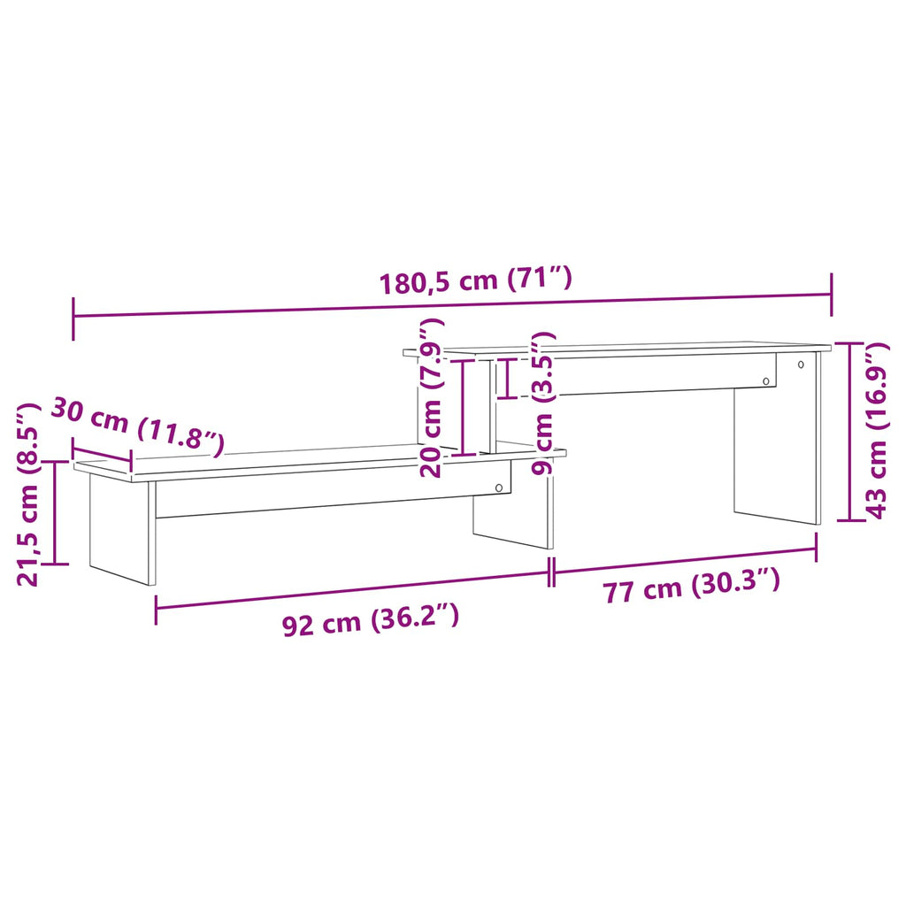 Conjunto de mueble de TV Madera Vieja 180 x 30 x 43 cm