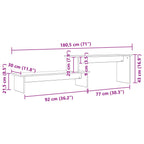 Conjunto de mueble de TV Madera Vieja 180 x 30 x 43 cm