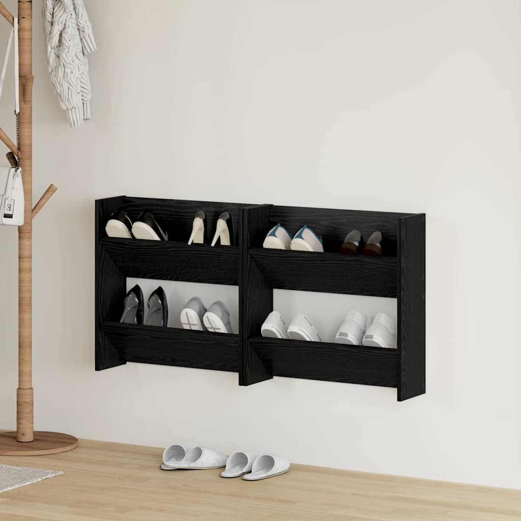 Armario Zapatero 2 pcs Madera envejecida 80 x 18 x 60 cm