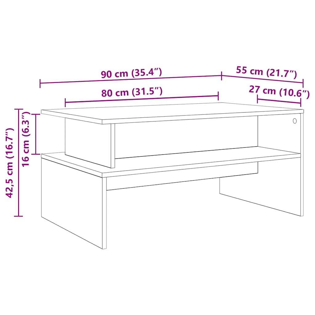 Mesa de Café Madera vieja 90 x 55 x 42,5 cm