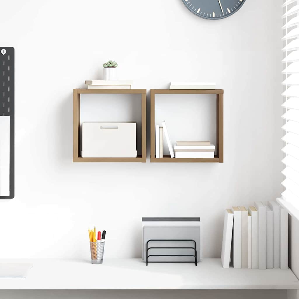 Estanterías de pared 2 pcs Gris Sonoma 26 x 15 x 26 cm