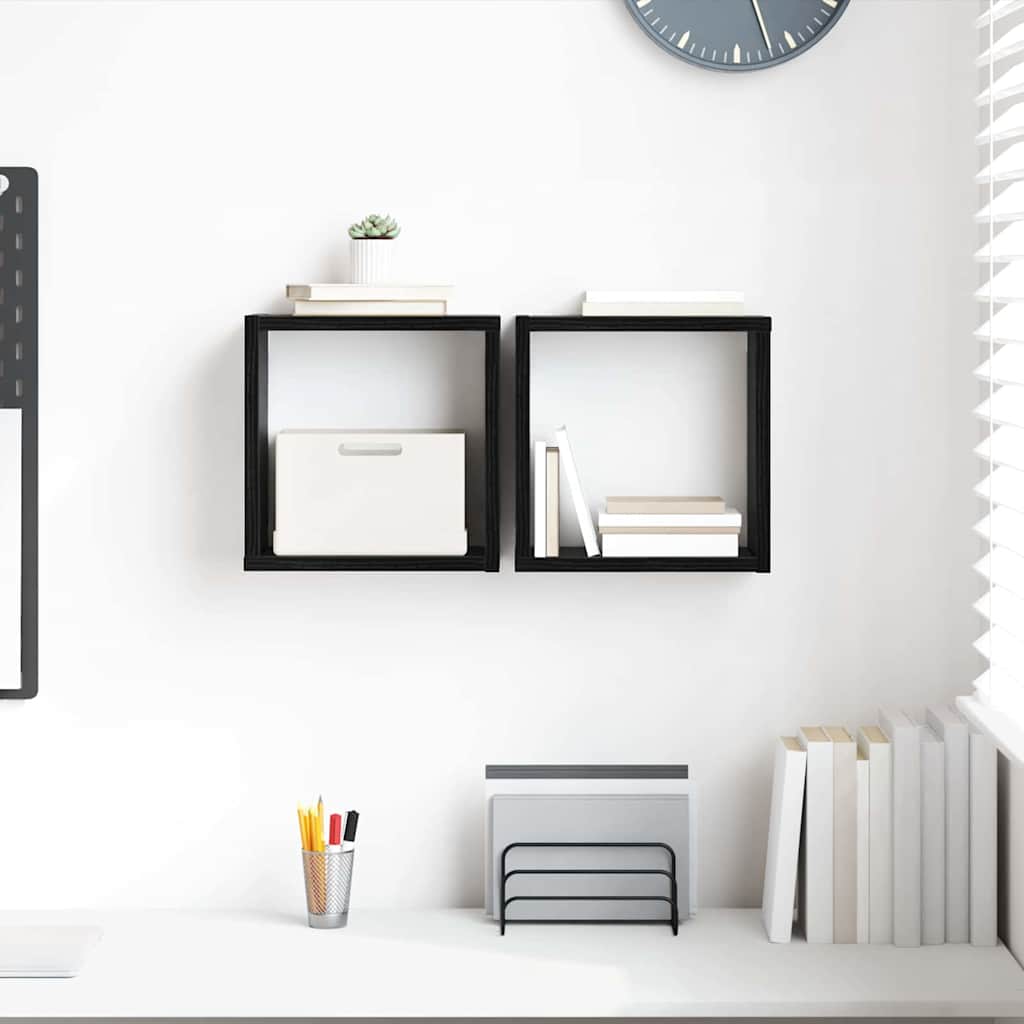 Estanterías de pared 2 pcs Gris Sonoma 26 x 15 x 26 cm