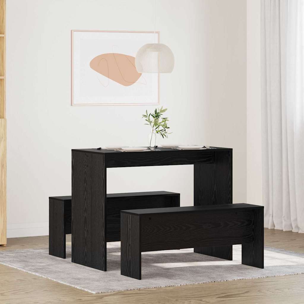 Conjunto de comedor 2 pcs Roble negro Madera contrachapada