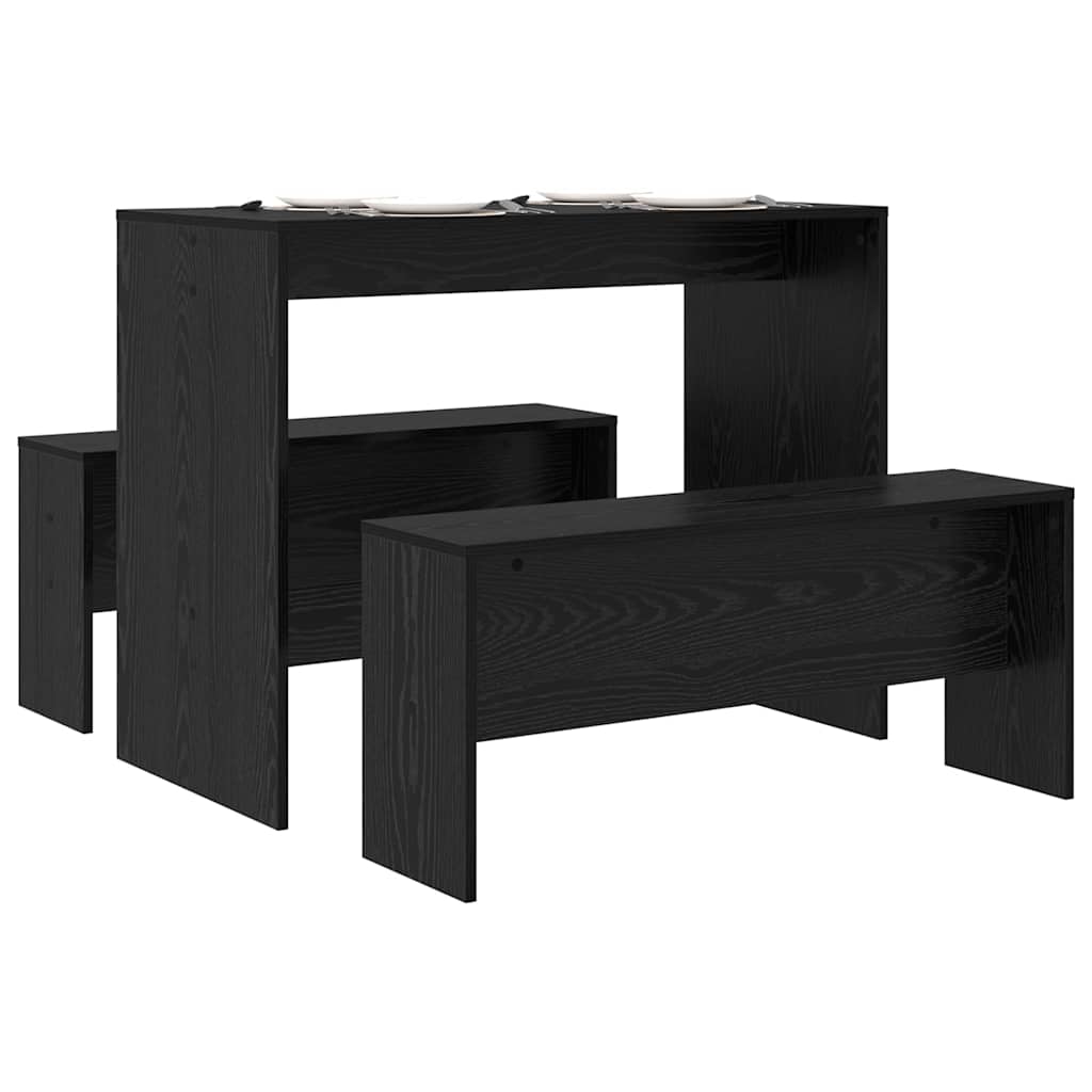 Conjunto de comedor 2 pcs Roble negro Madera contrachapada