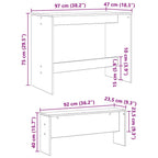 Conjunto de comedor 2 pcs Roble negro Madera contrachapada
