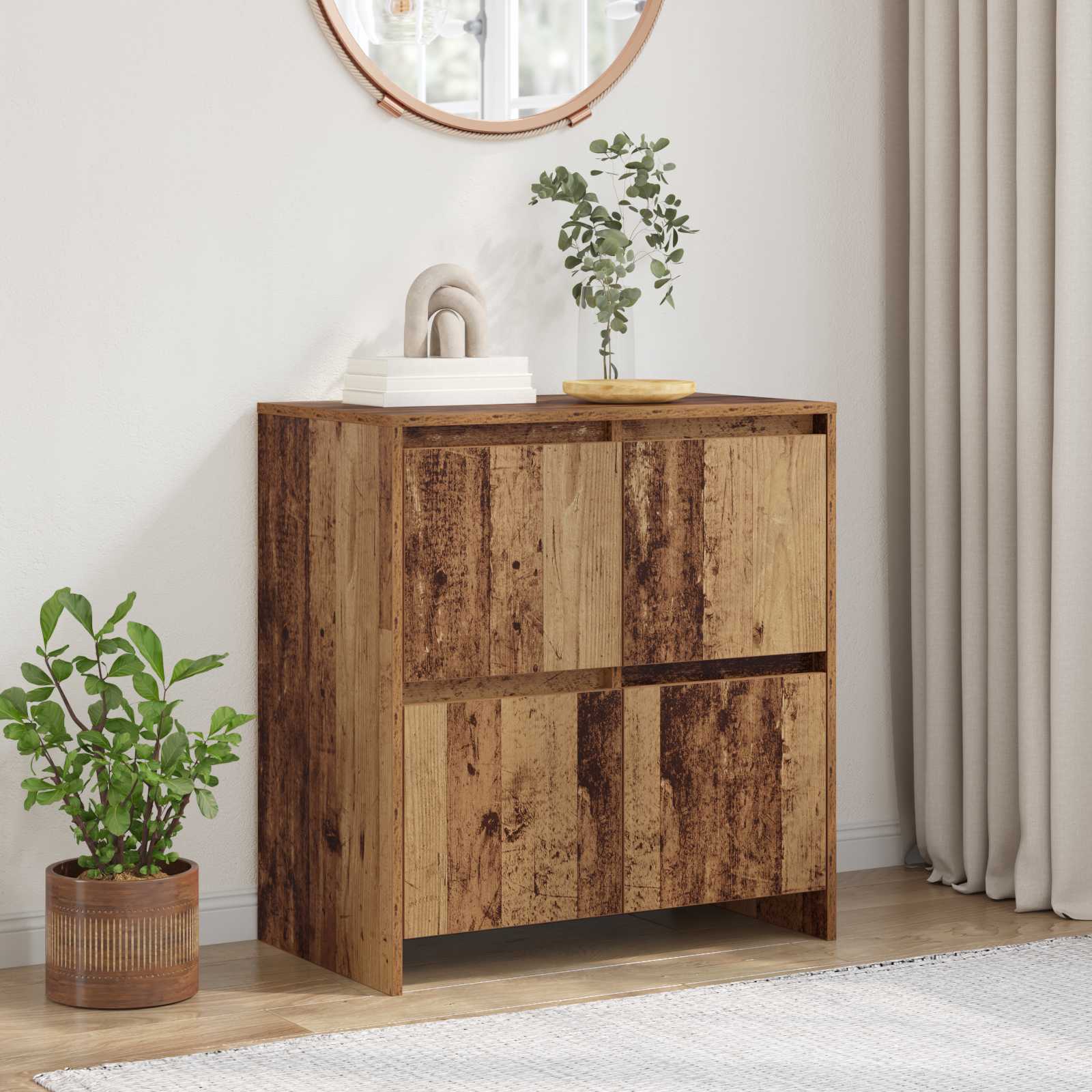 Aparador con cajón Madera envejecida 66 x 34,5 x 90 cm