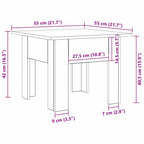 Mesa de Café Roble Negro 55 x 55 x 42 cm Madera de ingeniería