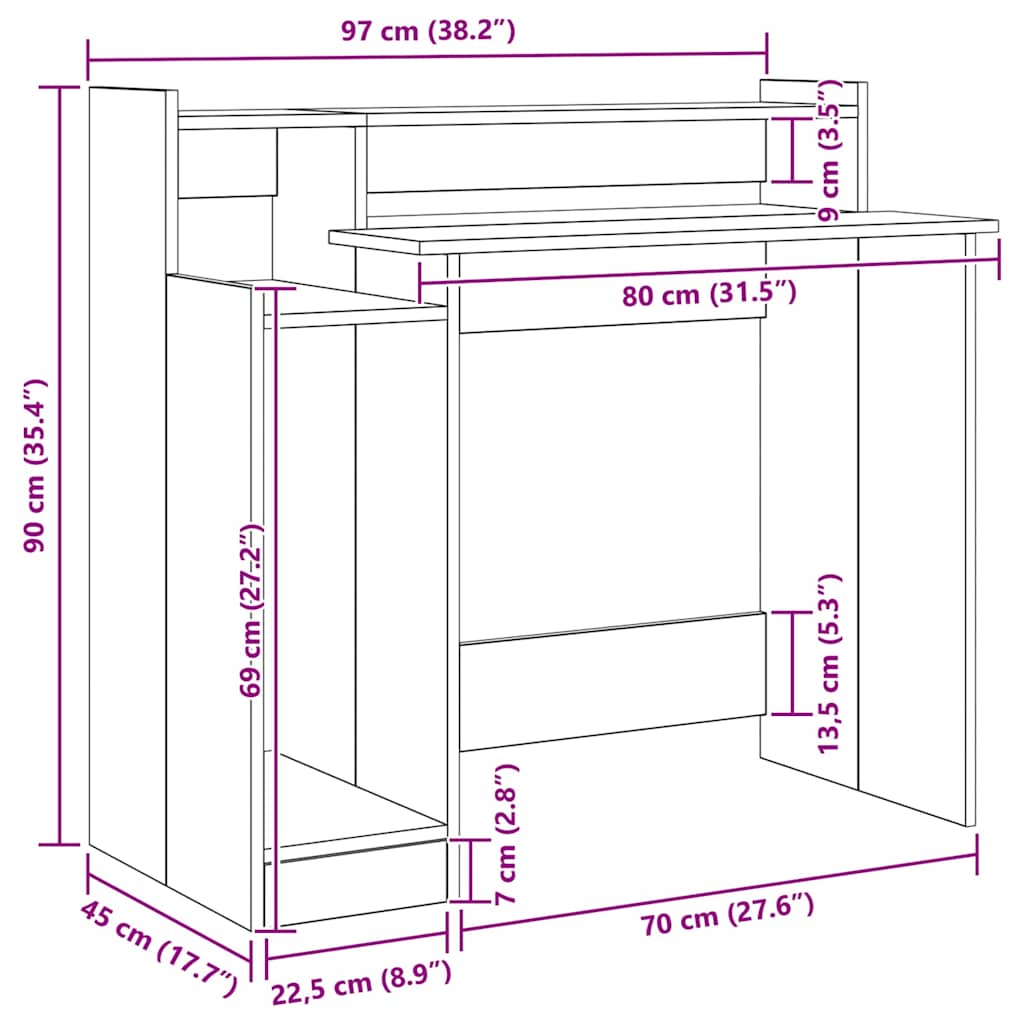 Escritorio Madera vieja 97 x 45 x 90 cm Madera de ingeniería
