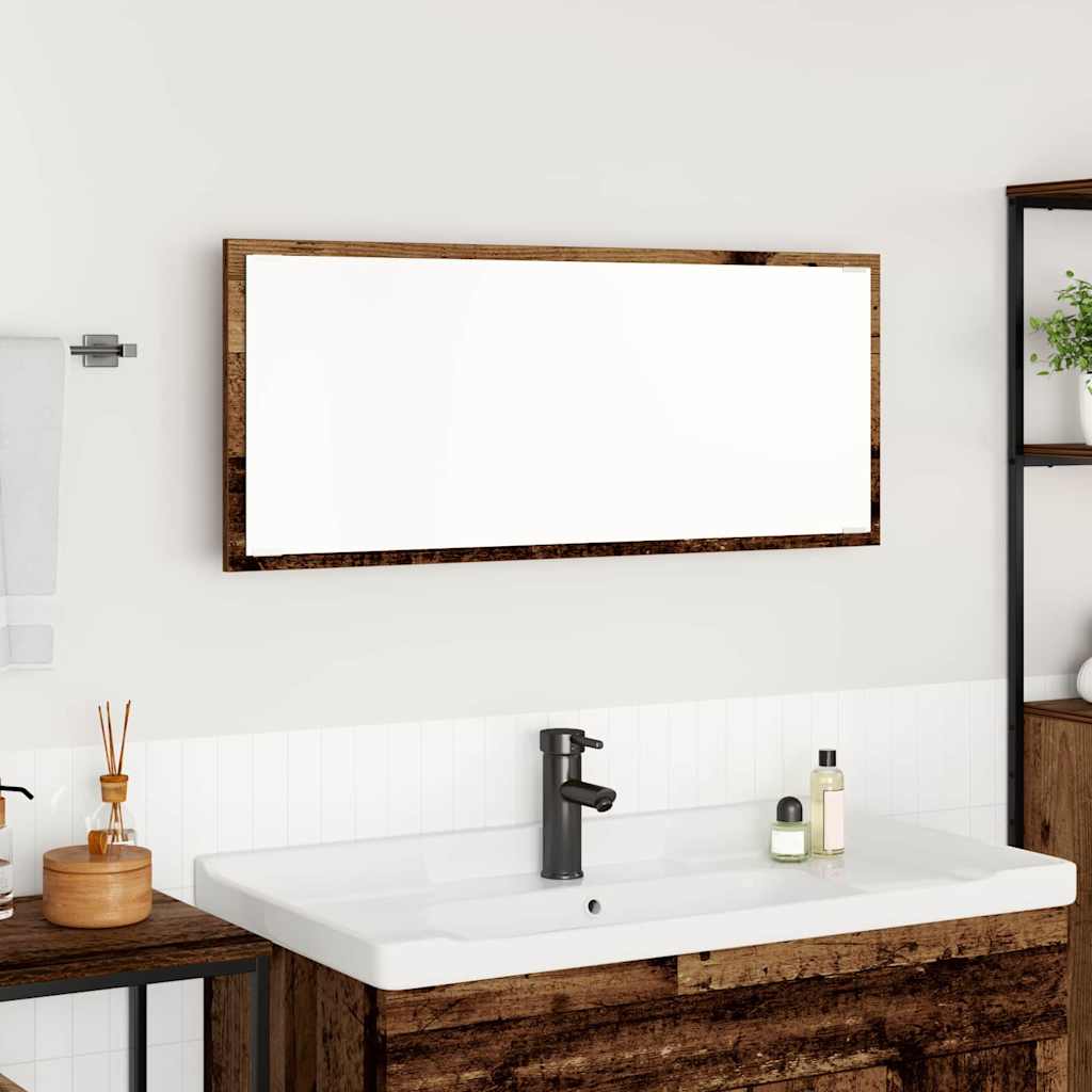 Espejo Gris Sonoma 90 x 8,5 x 37 cm Madera de ingeniería