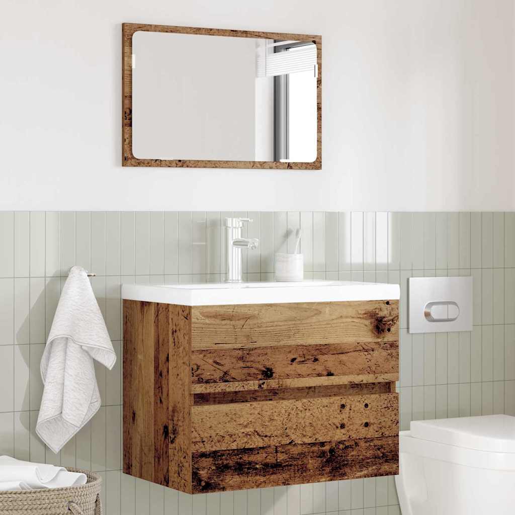 Juego de muebles de baño con cajón 2 pcs Madera Vieja