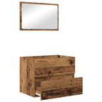 Juego de muebles de baño con cajón 2 pcs Madera Vieja