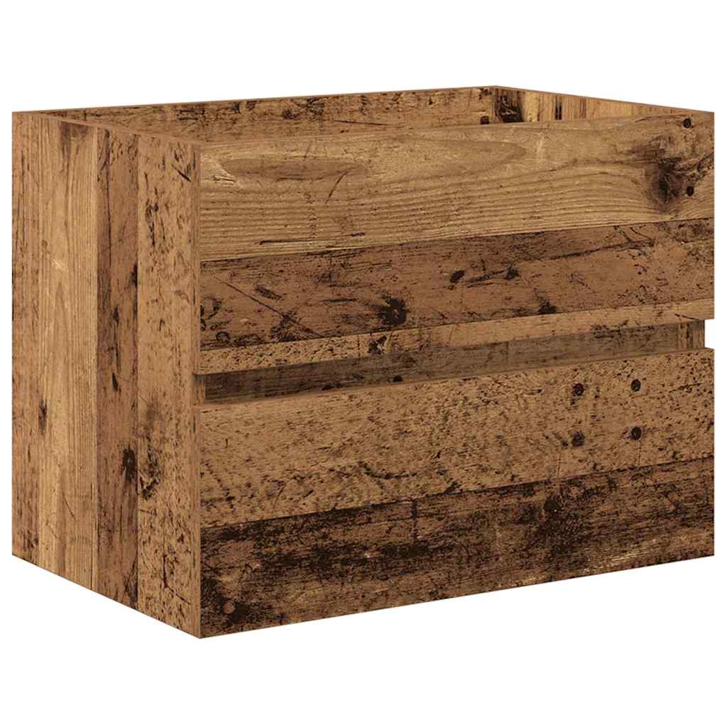 Juego de muebles de baño con cajón 2 pcs Madera Vieja