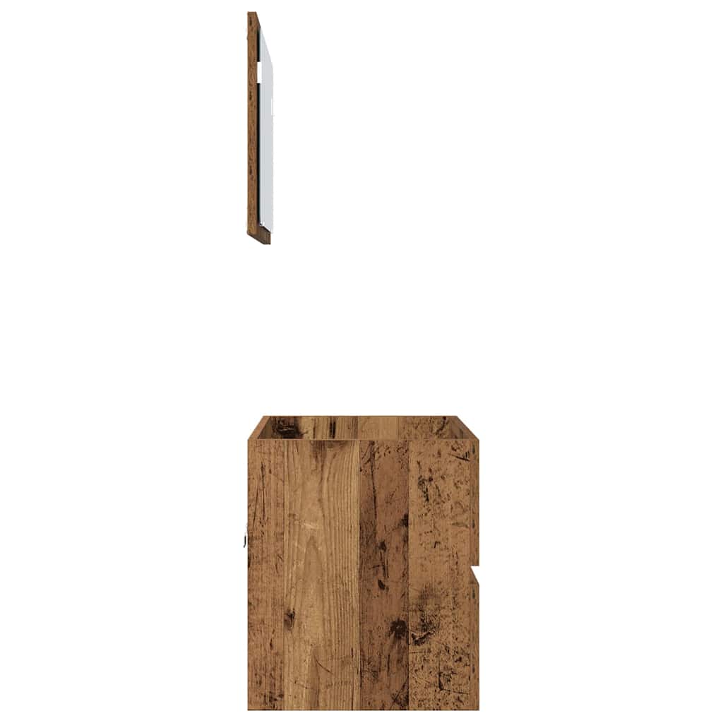 Juego de muebles de baño con cajón 2 pcs Madera Vieja