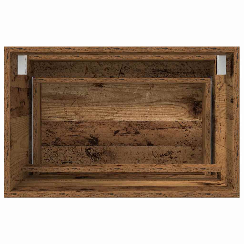 Juego de muebles de baño con cajón 2 pcs Madera Vieja