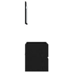Juego de muebles de baño con cajón con espejo 2 pcs Roble Negro