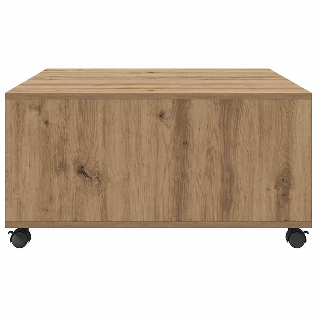 Mesa de Café con cajón Roble artesanal 75 x 75 x 38 cm