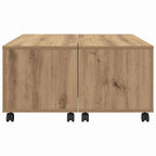 Mesa de Café con cajón Roble artesanal 75 x 75 x 38 cm