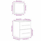 Juego de muebles de baño con cajón Gris 41 x 38,5 x 48 cm