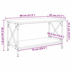 Mesa de Café Roble artisan 80 x 45 x 45.5 cm