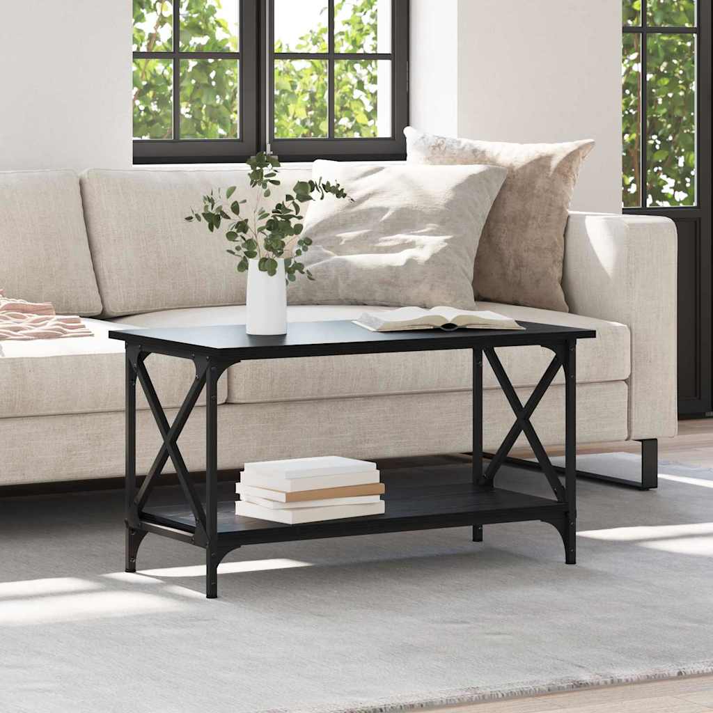 Mesa de Café Roble negro 80 x 45 x 45.5 cm Madera contrachapada