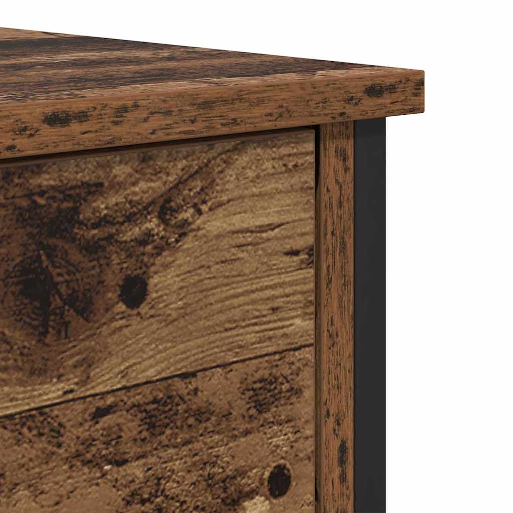 Armario de Noche con cajón 2 pcs Madera vieja 40 x 42 x 60 cm