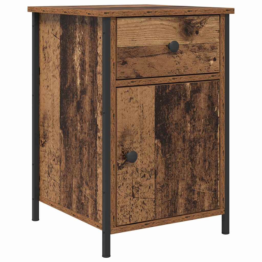 Armario de Noche con cajón 2 pcs Madera vieja 40 x 42 x 60 cm