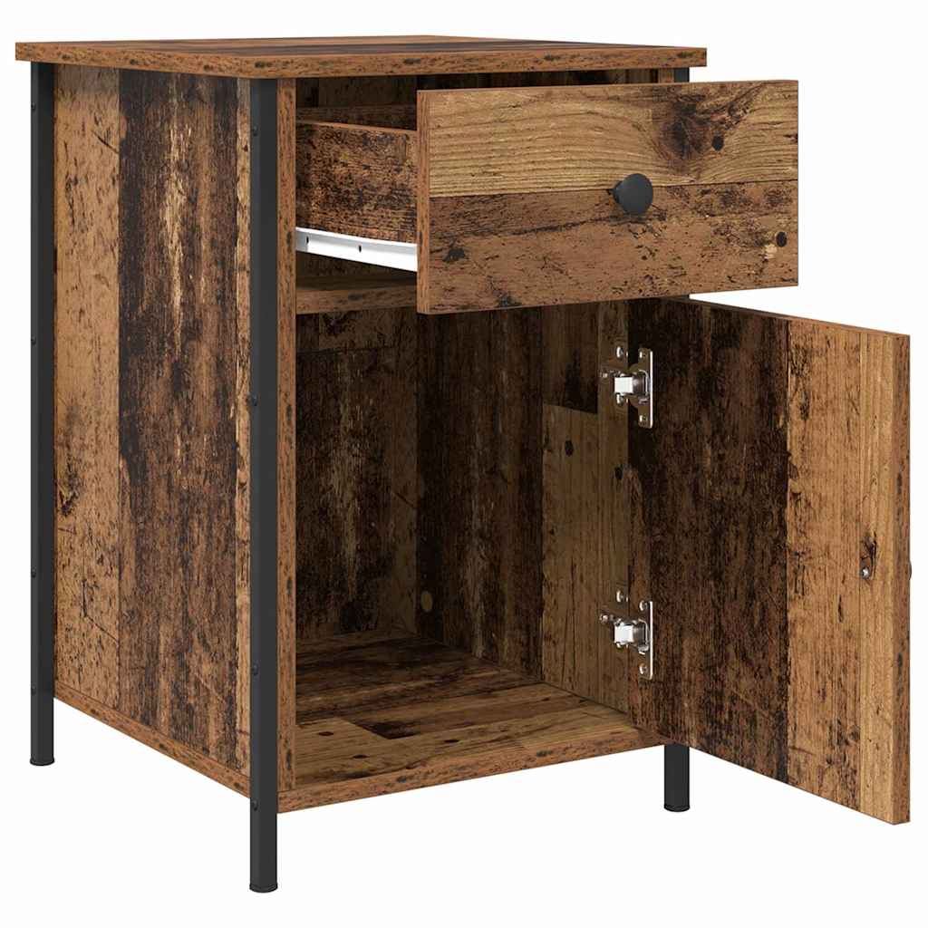 Armario de Noche con cajón 2 pcs Madera vieja 40 x 42 x 60 cm