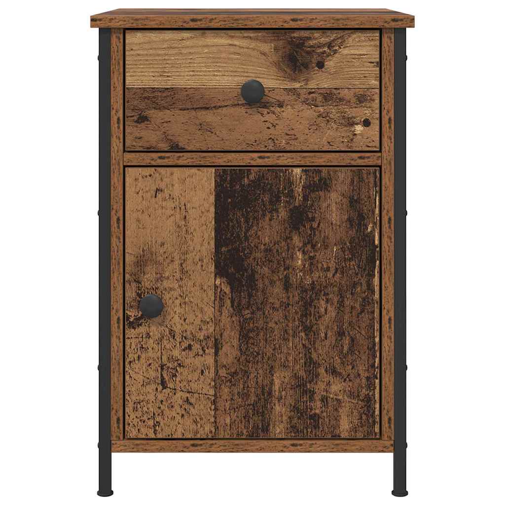 Armario de Noche con cajón 2 pcs Madera vieja 40 x 42 x 60 cm