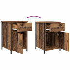 Armario de Noche con cajón 2 pcs Madera vieja 40 x 42 x 60 cm