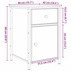 Armario de Noche con cajón 2 pcs Madera vieja 40 x 42 x 60 cm