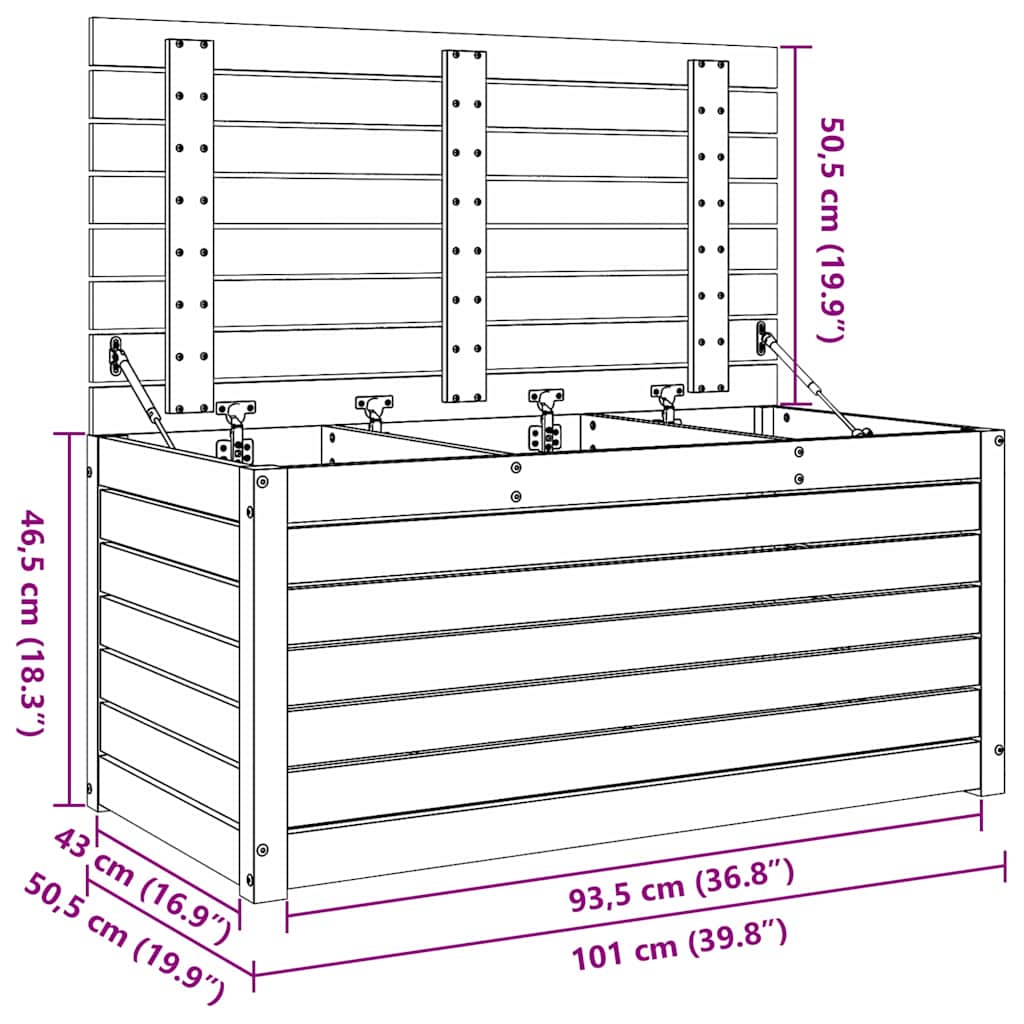 Caja de Almacenamiento Marrón cera 101 x 50,5 x 46,5 cm