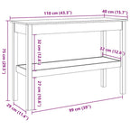 Mesa Consola Marrón cera 110 x 40 x 75 cm Pino macizo