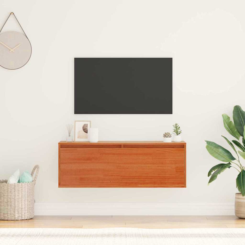 Armario de Pared con estante Marrón cera 100 x 30 x 35 cm
