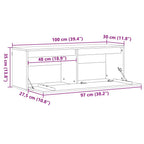 Armario de Pared con estante Marrón cera 100 x 30 x 35 cm