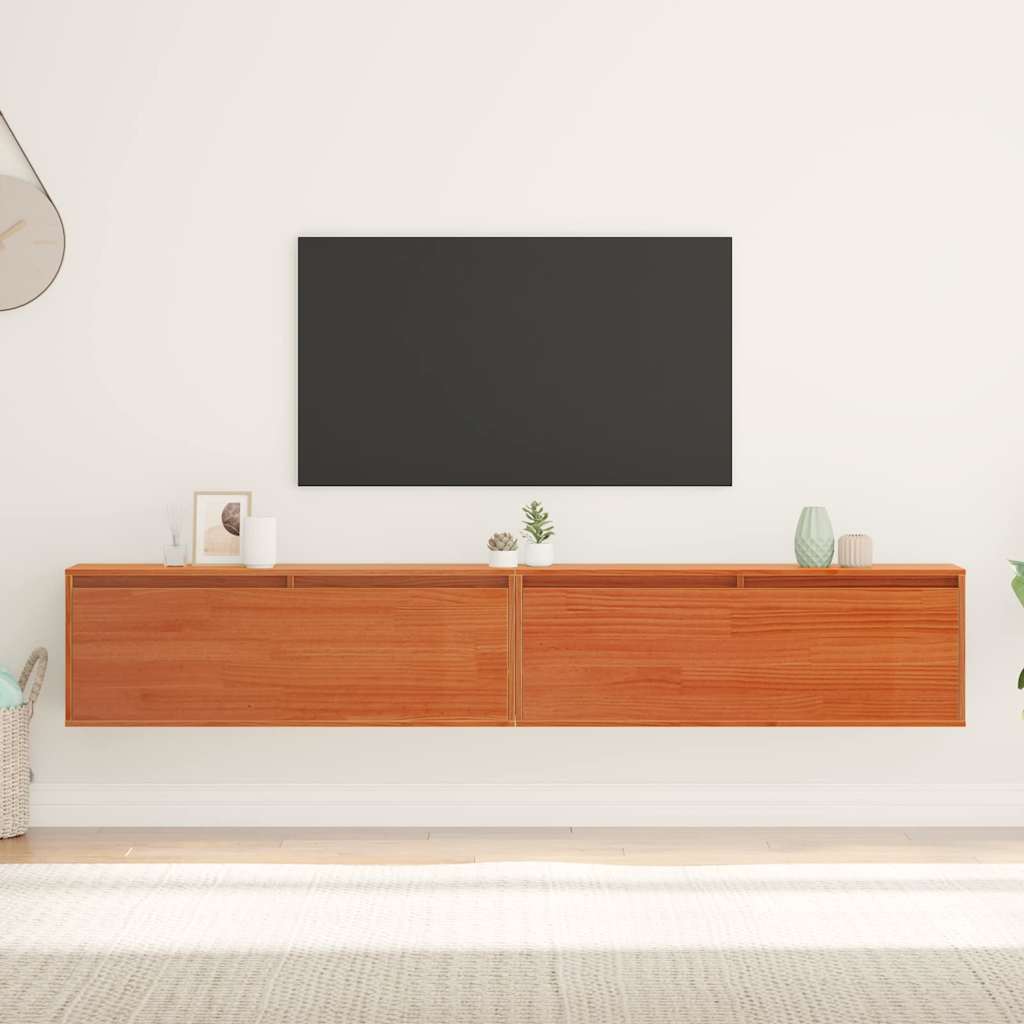 Armario de Pared con estante Marrón cera 100 x 30 x 35 cm