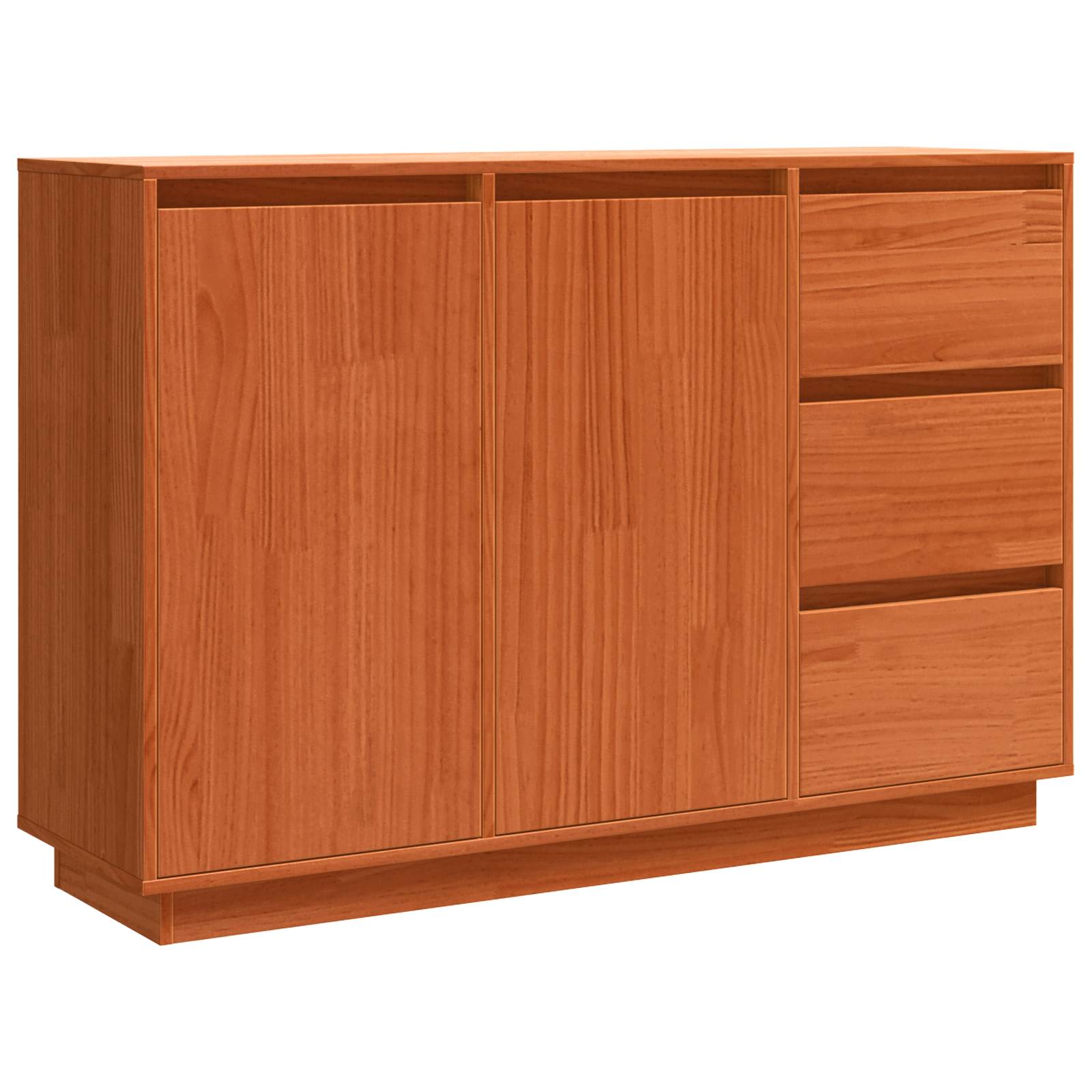 Aparador Roble Marrón 111 x 34 x 75 cm Madera de pino macizo